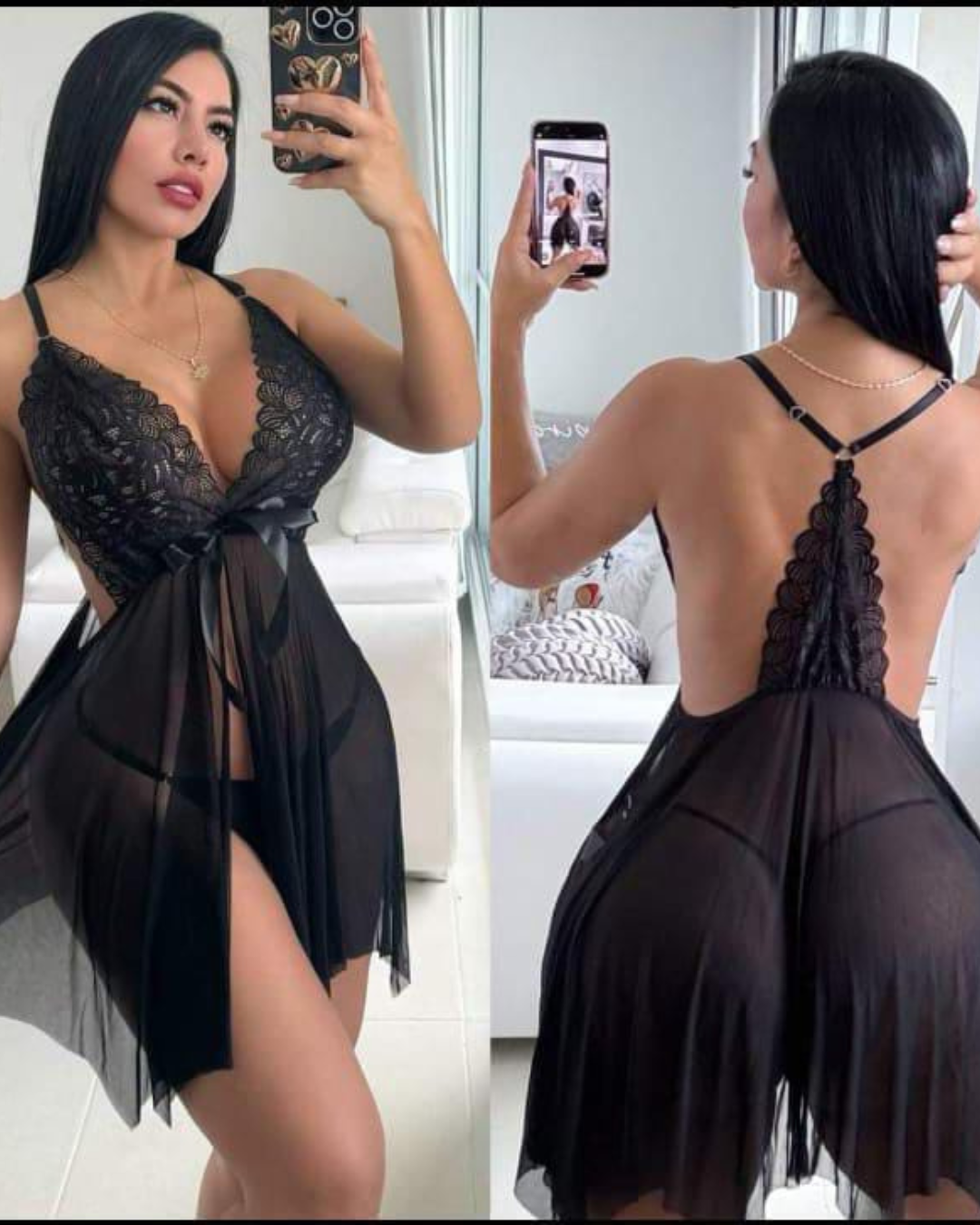 BABY DOLL MONTENEGRO🫦ENCAJE FINO Y TOQUE IRRESISTIBLE😍